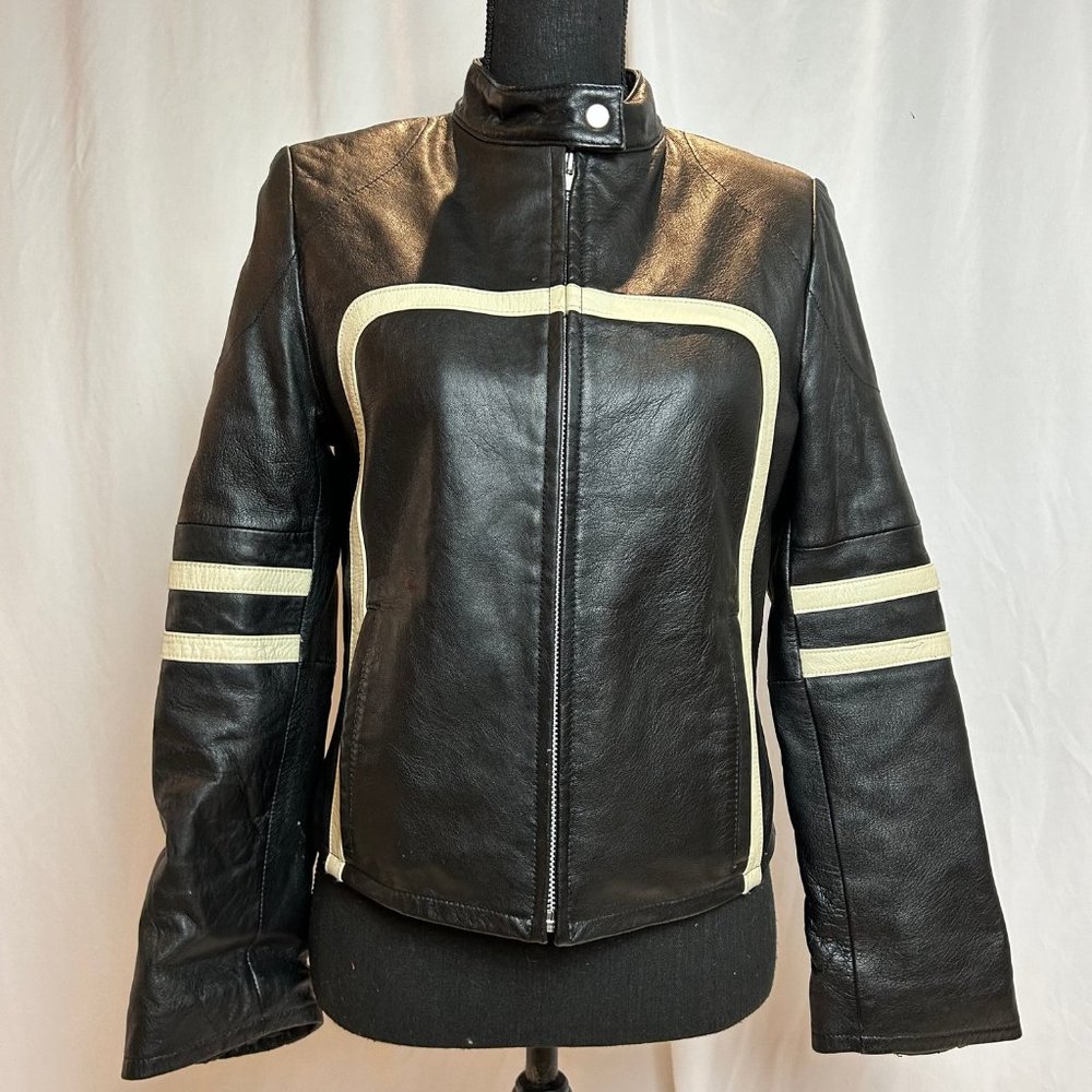 RARE Vintage Wilsons Maxima Leather Jacket Biker Womens Jacket Size Small XS